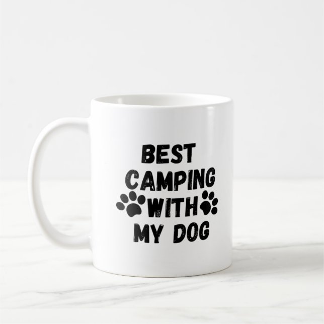 Mug Meilleur camping avec mon chien (Gauche)