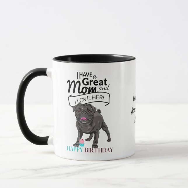 Mug Meilleur CARLIN au monde DOG MOM Fun personnalisé (Gauche)