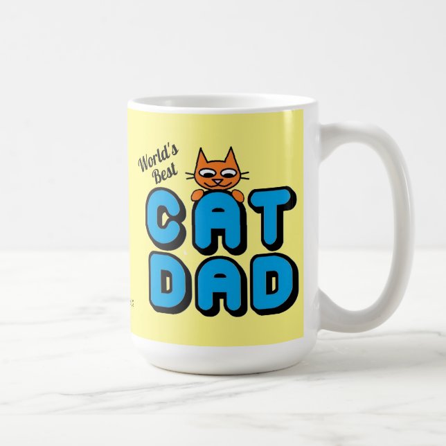 Mug Meilleur CAT DAD au monde avec un chat mignon (Droite)