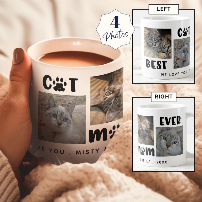 Mug MEILLEUR CAT MOM JAMAIS Collage photo personnalisé (Créateur téléchargé)