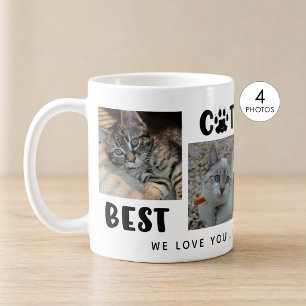 Mug MEILLEUR CAT PAPA JAMAIS Photo Collage Empreinte d