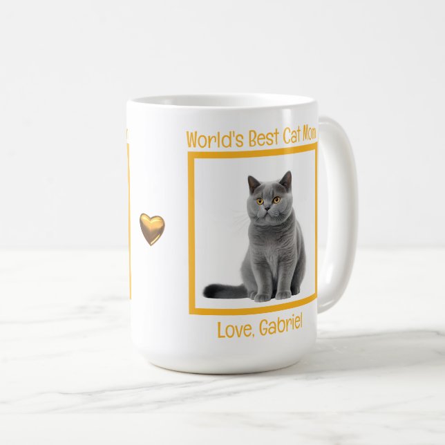 Mug Meilleur Chat au monde Maman Chartreux Personnalis (Devant droit)