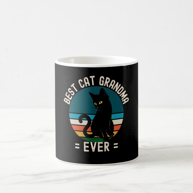 Mug Meilleur Chat Grand-Mère Jamais Drôle Chat Noir (Centre)