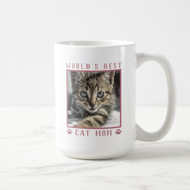 Mug Meilleur Chat Maman Pet Photo Empreintes de pattes (Droite)