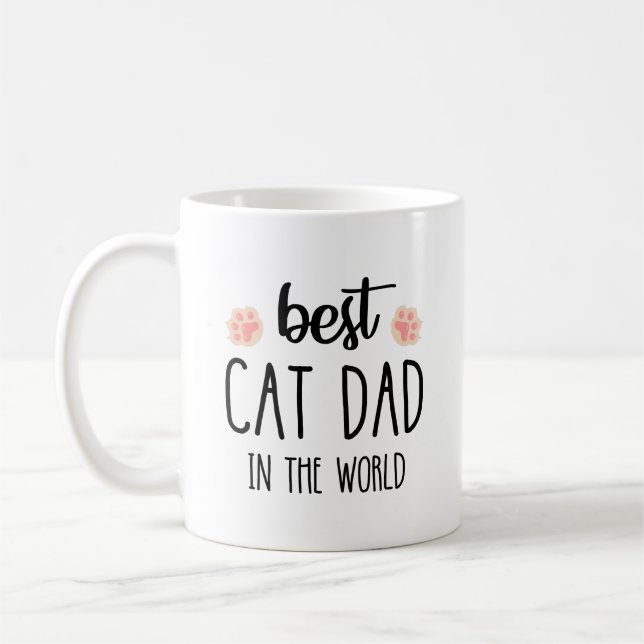 Mug Meilleur Chat Papa Dans Le Monde | Cadeau de Noël  (Gauche)