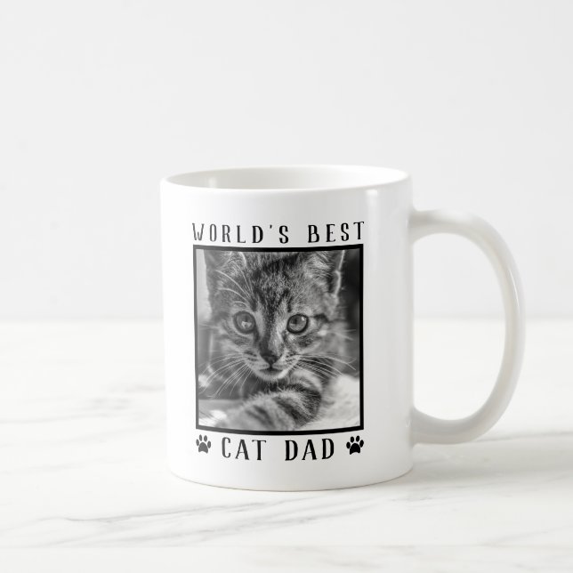 Mug Meilleur Chat Papa Empreintes de pattes photo noir (Droite)