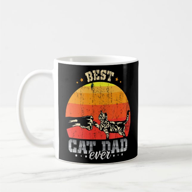 Mug Meilleur chat papa Jamais Chats (Gauche)