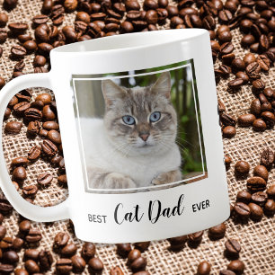 Mug Meilleur Chat Papa Jamais- Photo personnalisée Cut