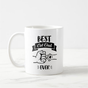 Mug Meilleur Chat Papa Jamais Poing & Paw Bump Citatio