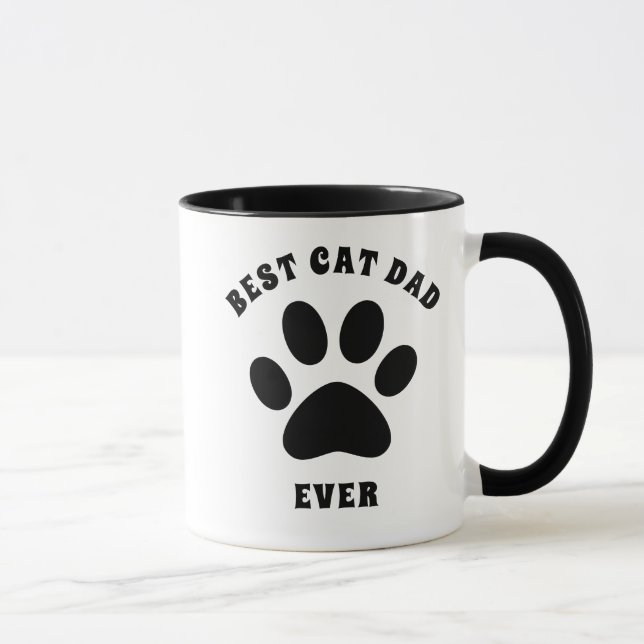 Mug Meilleur Chat Papa Jamais Texte Personnalisé (Droite)