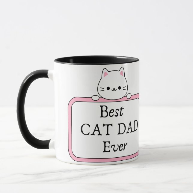 Mug Meilleur Chat Papa Jamais une photo personnalisée  (Gauche)