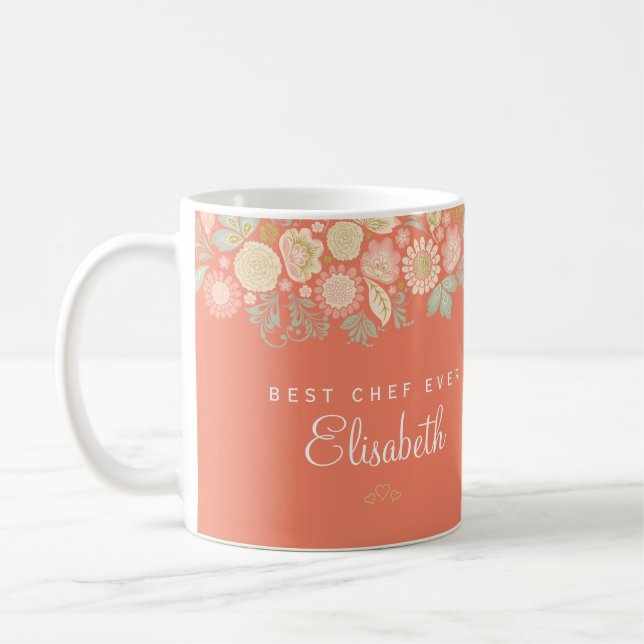 Mug Meilleur chef de tous les temps nom personnalisé é (Gauche)