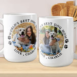 Mug Meilleur chien maman Empreintes de pattes du monde<br><div class="desc">Meilleure maman chien du monde ... Surprenez votre maman de chien préférée cette Fête des Mères, Noël ou son anniversaire avec cette super mignonne tasse photo personnalisée pour animal de compagnie. Customisez cette tasse de maman chien avec les photos préférées de votre chien, et le nom. Double face - vous...</div>