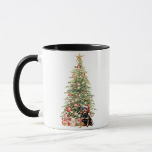 Mug Meilleur chien maman jamais aquarelle Noël Rottwei