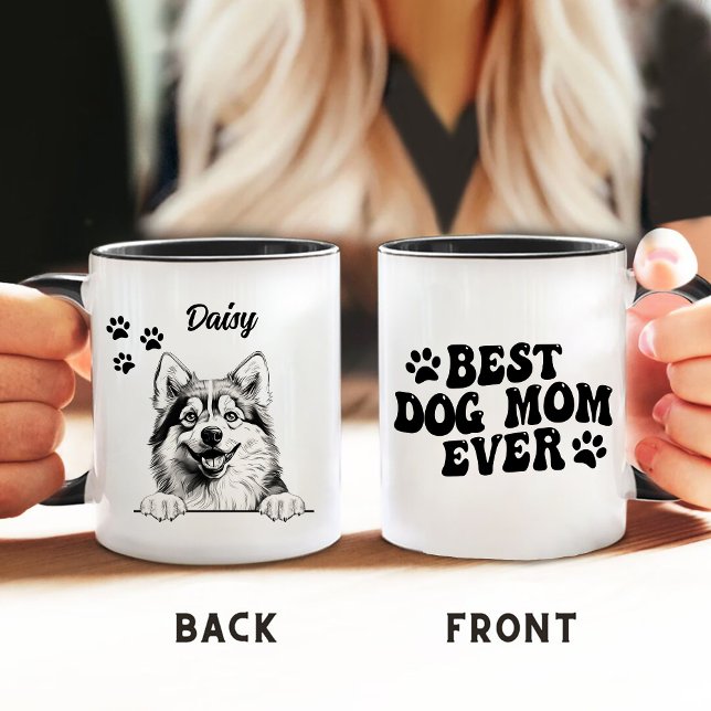 Mug Meilleur Chien Maman Jamais Pomsky Chien Personnal (Créateur téléchargé)