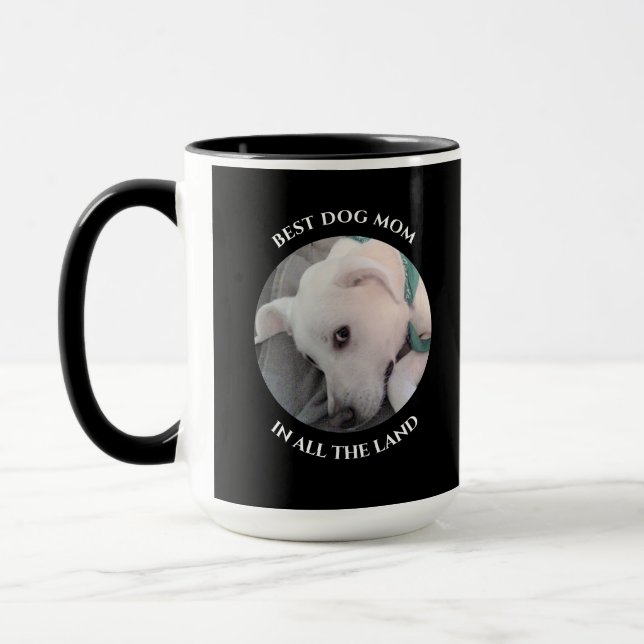 Mug Meilleur Chien Maman Photo Cute White Chien Chien  (Gauche)