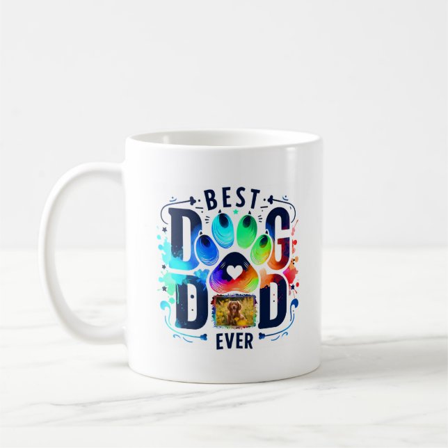 Mug Meilleur Chien Papa Jamais Personnalisé Photo Chie (Gauche)