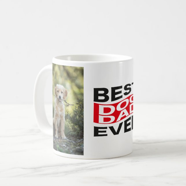 Mug Meilleur Chien Papa Jamais Pet 2 Photo Personnalis (Devant gauche)