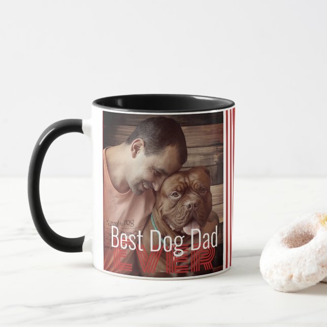 Mug Meilleur Chien Papa Jamais Photo Personnalisée Nom (Avec donut)