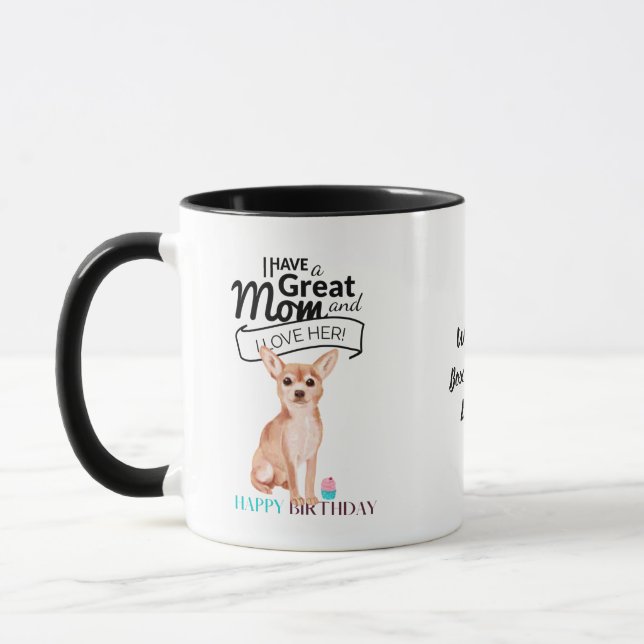 Mug MEILLEUR CHIHUAHUA CHIHUA CHIHUA MOM Fun personnal (Gauche)