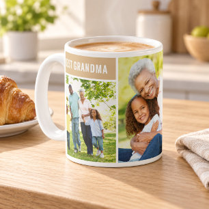 Mug Meilleur Collage de Photos de Grand-Mère au Teint