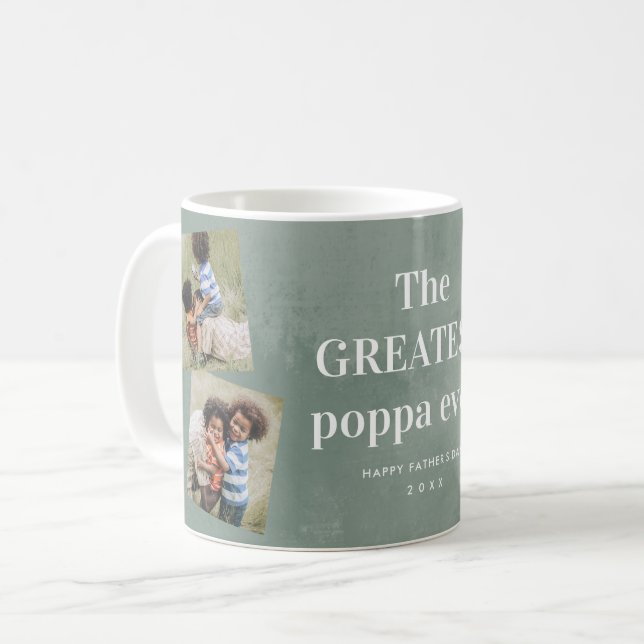 Mug Meilleur collage de photos de papa pour la fête de (Devant gauche)