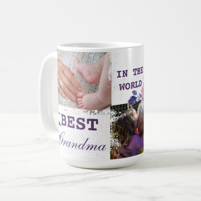 Mug Meilleur collage photo grand-mère (Devant gauche)