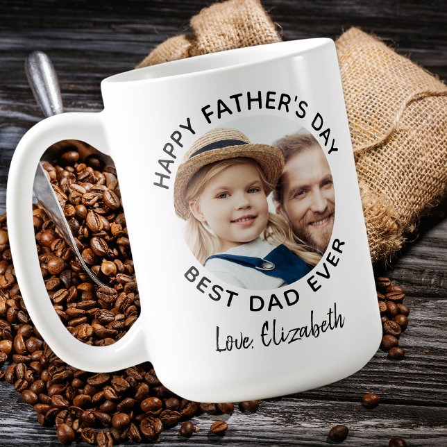 Mug Meilleur DAD Ever Custom 2 Photo Happy Fête des pè (Créateur téléchargé)