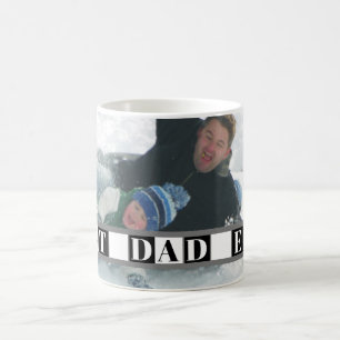 Mug Meilleur DAD jamais typographie noir, blanc blocs 