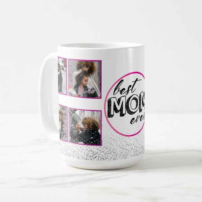 Mug Meilleur design photo et Parties scintillant maman (Devant gauche)