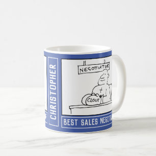 Mug Meilleur Dessin du Vendeur avec Nom Choice.