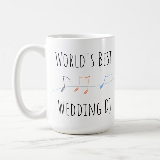Mug Meilleur DJ Mariage du monde - Café cadeau Merci M (Gauche)