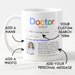 Mug Meilleur Docteur Recherche jamais avec photo et me<br><div class="desc">Cette tasse personnalisée "Recherche de médecin" est le cadeau parfait pour les professionnels de la santé qui méritent d'être reconnus pour leurs soins et leur expertise exceptionnels, et les diplômés des écoles de médecine. Conçu pour ressembler à une page de résultats de moteur de recherche, ce mug permet une personnalisation...</div>
