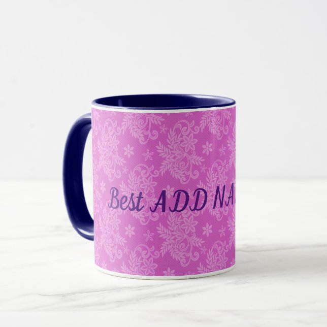 Mug Meilleur élégant Floral Moderne (Devant gauche)
