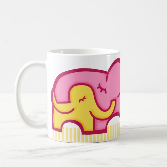 Mug Meilleur éléphant maman du monde embrasser la tass (Gauche)