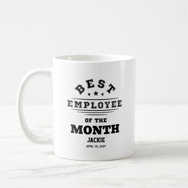 Mug Meilleur employé personnalisé du mois de l'année P (Gauche)