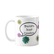 Meilleur enseignant avec un design floral botaniqu