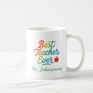 Mug Meilleur Enseignant Coloré Jamais Typographie ft. 