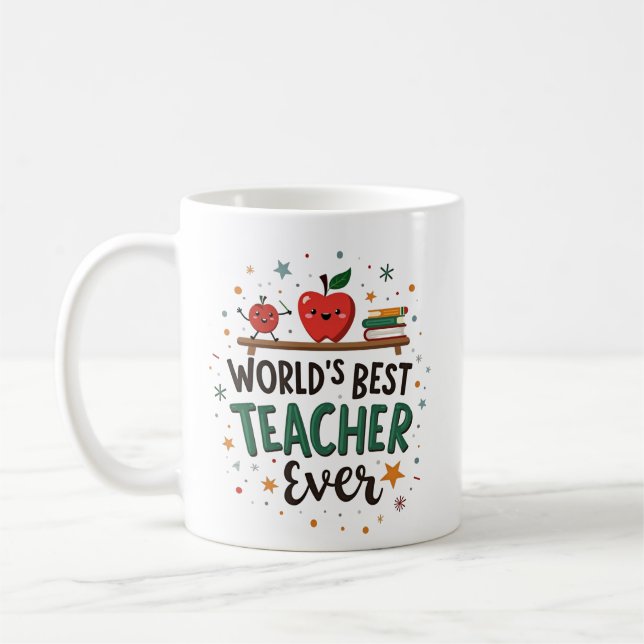 Mug Meilleur enseignant du monde - Conception personna (Gauche)