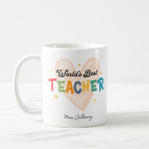 Mug Meilleur enseignant du monde personnalisé