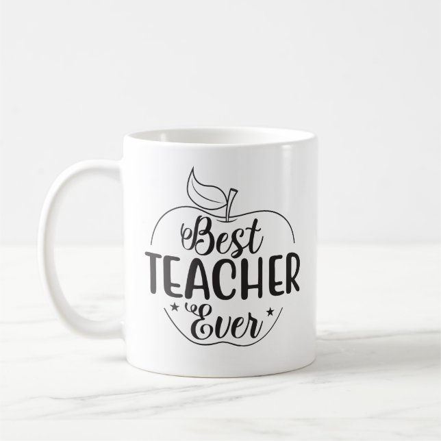 Mug Meilleur enseignant jamais Apple personnalisée (Gauche)