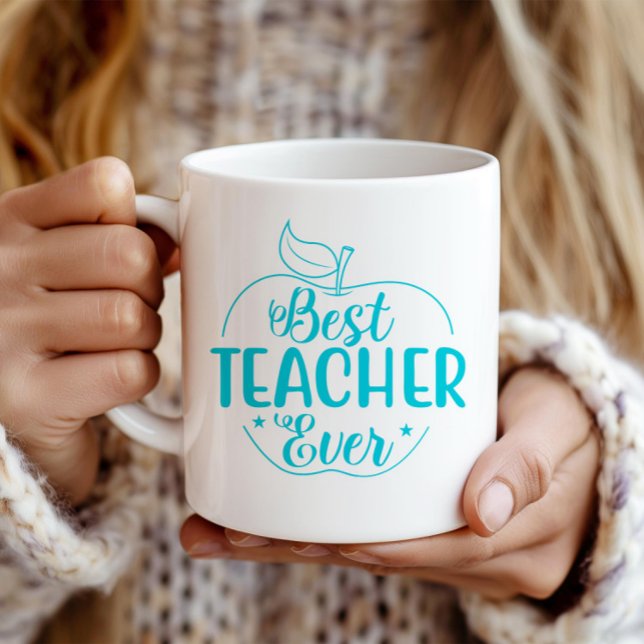 Mug Meilleur enseignant jamais Apple personnalisée (Créateur téléchargé)