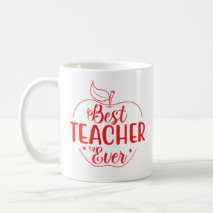 Mug Meilleur enseignant jamais Apple personnalisée