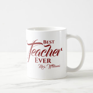 Mug Meilleur enseignant jamais Bourgogne Typographie N