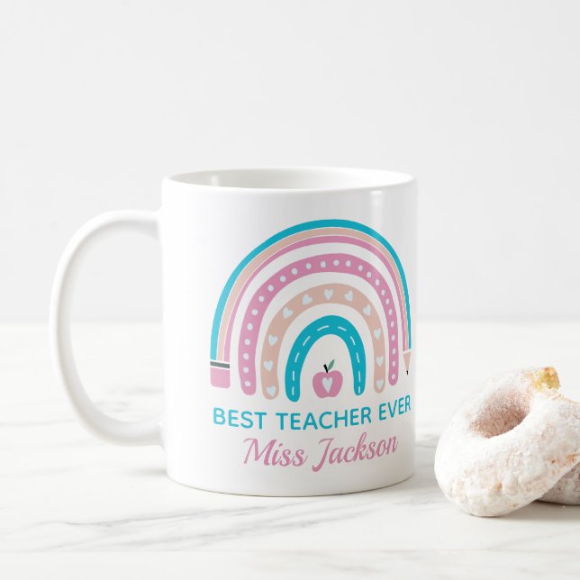 Mug Meilleur Enseignant jamais - Cadeau d'appréciation (Avec donut)