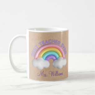 Mug meilleur enseignant jamais, coloré arc-en-ciel kra