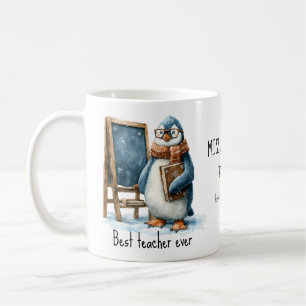 Mug Meilleur enseignant jamais conception de manchot d