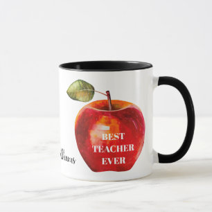 Mug MEILLEUR ENSEIGNANT JAMAIS Nom de l'enseignant Red