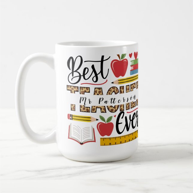 Mug Meilleur enseignant jamais personnalisé (Gauche)