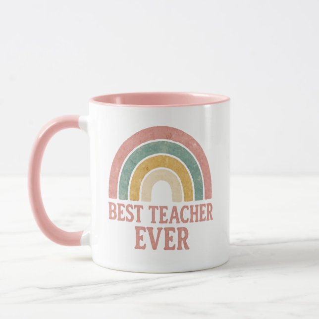 Mug meilleur enseignant jamais Rainbow Teacher (Gauche)